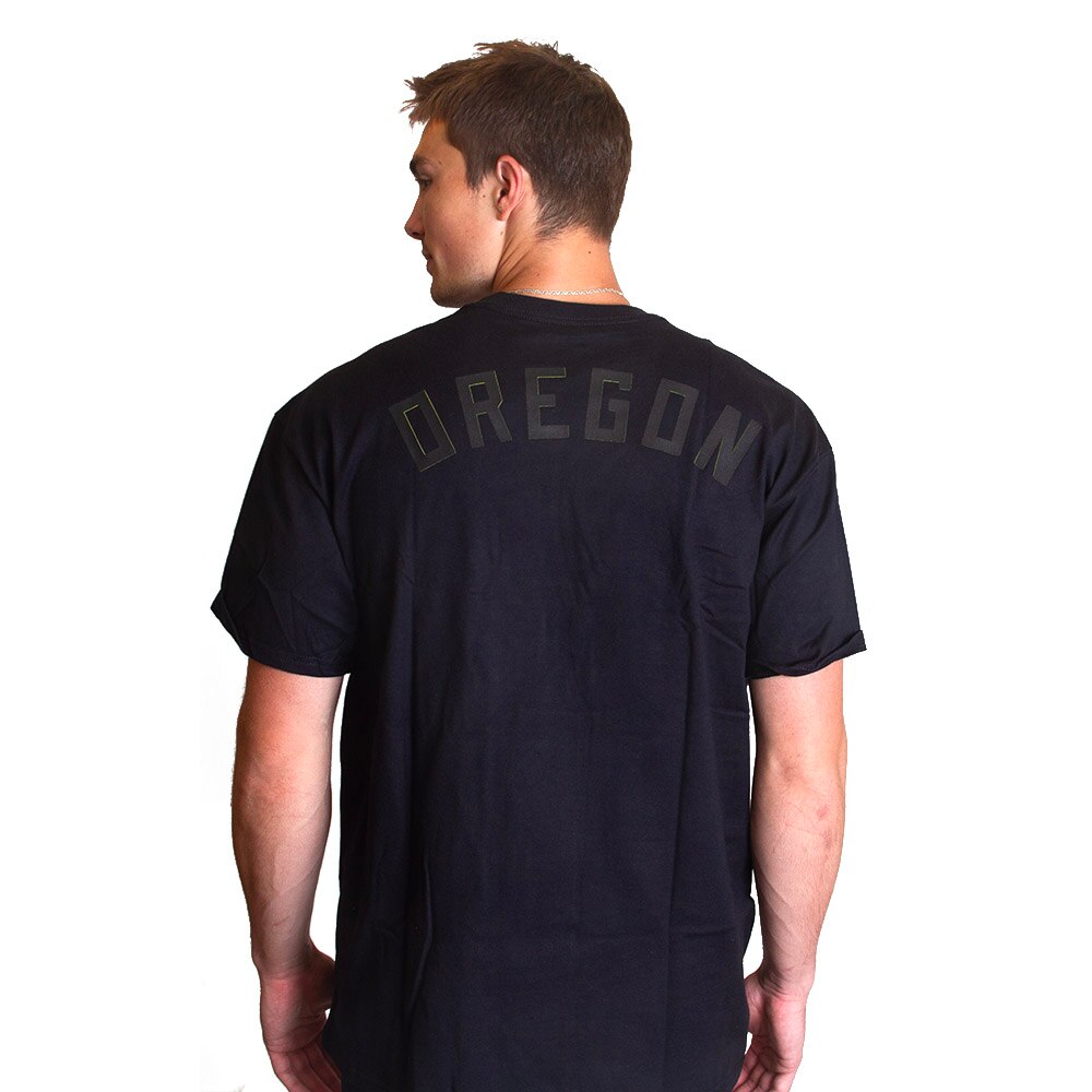 Classic Oregon O, Nike, Black, Crew Neck, Cotton, Men, Tonal, T-Shirt, 798799